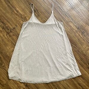 Mikey & Joey Neutral Beige Spaghetti Strap Slip Dress